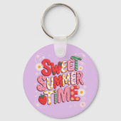Porte-clés Sweet Summer Time Coquette Strawberry Retro Beach (Recto)