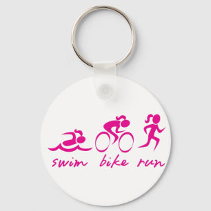 Porte-clés Swim Bike Run Tri Girl
