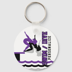 Porte-clés Swim Dive Team - Purple and Black