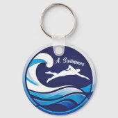 Porte-clés Swimming logo Personalize with name (Recto)