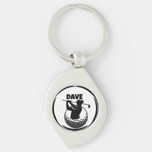 Porte-clés Swing de golf masculin & Balle de golf