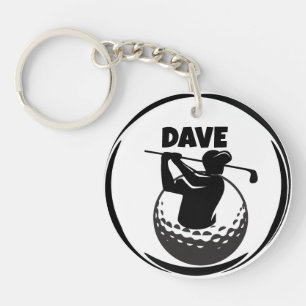 Porte-clés Swing de golf masculin & Balle de golf