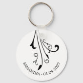 Porte-clés Swirl Elegant Ornament Horror Black Gothic (Recto)