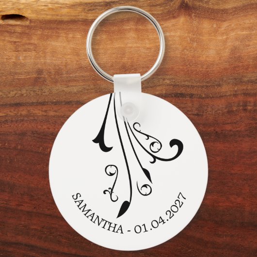 Porte-clés Swirl Elegant Ornament Horror Black Gothic (Recto)