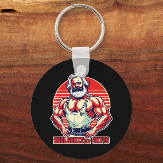 Porte-clés Swoleunists Unite Funny Communist Gym Bodybuilder (Recto)