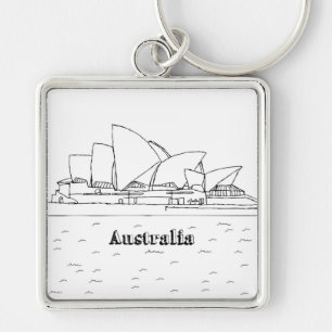 Porte-clés Sydney Australie Art Vacances Dessin Vacances Art