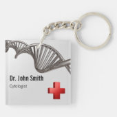 Porte-clés Symbole 3D Médicale professionnel ADN croisé (Dos)