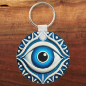 Porte-clés Symbole abstrait de l'œil maléfique bleu (Recto)