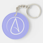 Porte-clés Symbole athée : blanc sur perwinkle (Dos)