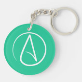 Porte-clés Symbole athée : blanc sur vert menthe (Dos)