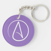 Porte-clés Symbole athée : blanc sur violet (Dos)