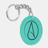 Porte-clés Symbole athée : noir sur verdigris (Devant gauche)