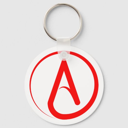 Porte-clés Symbole athée rouge (Recto)