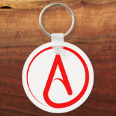 Porte-clés Symbole athée rouge (Recto)