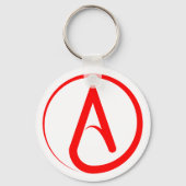 Porte-clés Symbole athée rouge (Verso)