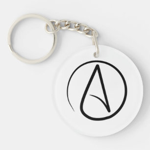 Porte-clés Symbole athéisme : noir sur blanc