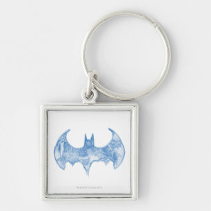 Porte-clés Symbole Batman Livre de croquis - Logo bleu clai
