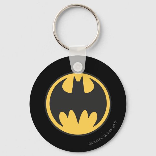 Porte-clés Symbole Batman | Logo du cercle jaune foncé (Recto)