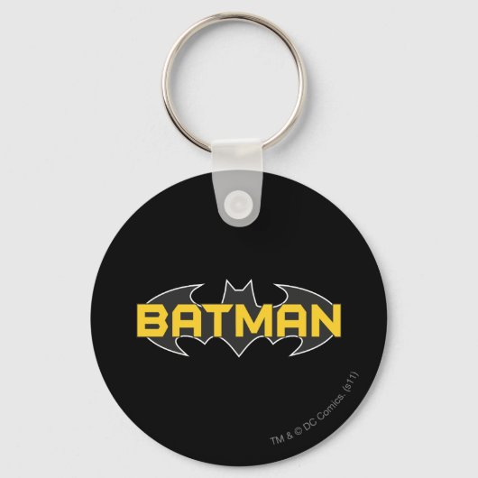 Porte-clés Symbole Batman | Nom Logo jaune et noir (Recto)