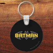 Porte-clés Symbole Batman | Nom Logo jaune et noir (Recto)
