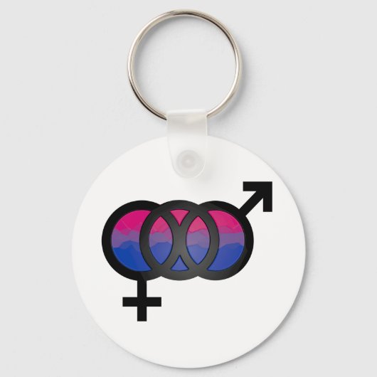 Porte-clés Symbole bisexuel 3D (Recto)