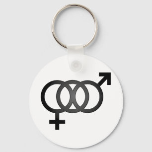Porte-clés Symbole bisexuel noir