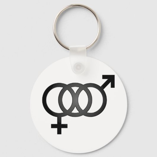 Porte-clés Symbole bisexuel noir (Recto)