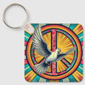 Porte-clés Symbole Boho Retro Dove and Peace (Recto)