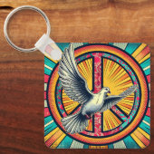 Porte-clés Symbole Boho Retro Dove and Peace (Recto)