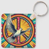Porte-clés Symbole Boho Retro Dove and Peace (Dos)