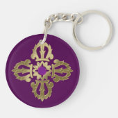 Porte-clés Symbole bouddhiste doré Vajra (Dos)
