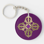 Porte-clés Symbole bouddhiste doré Vajra (Devant)