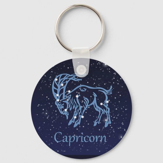 Porte-clés Symbole Capricorne Constellation et Zodiaque avec  (Recto)