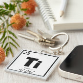 Porte-clés Symbole chimique de l'élément de titane formule ch (Devant Droit)