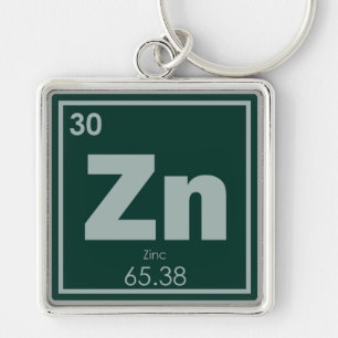 Porte-clés Symbole chimique de l'élément de zinc chimie formu