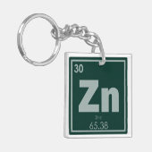 Porte-clés Symbole chimique de l'élément de zinc chimie formu (Devant gauche)