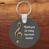 Porte-clés Symbole Clé de l'enseignant de musique Merci Appré (Recto)