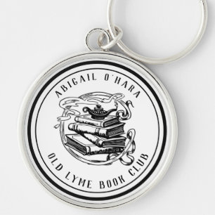 Porte-clés Symbole club livre personnalisé noir vintage
