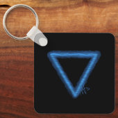 Porte-clés Symbole d'alchimie de l'élément d'eau ondulée Méta (Recto)