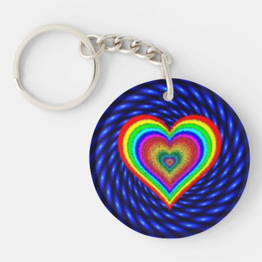 Porte-clés Symbole d'amour arc-en-ciel Saint-Valentin-25543 (Devant)