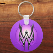 Porte-clés Symbole d'Aquarius en fer, violet (Recto)