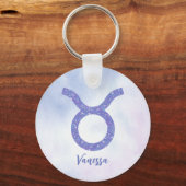 Porte-clés SYMBOLE D'Astrologie Taurus Cute Personalisé Viole (Recto)