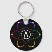 Porte-clés Symbole d'atome athée arc-en-ciel blanc (Verso)