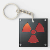 Porte-clés Symbole d'avertissement de radiation Panneau métal (Devant)