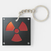 Porte-clés Symbole d'avertissement de radiation Panneau métal (Dos)