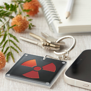 Porte-clés Symbole d'avertissement de radiation Panneau métal