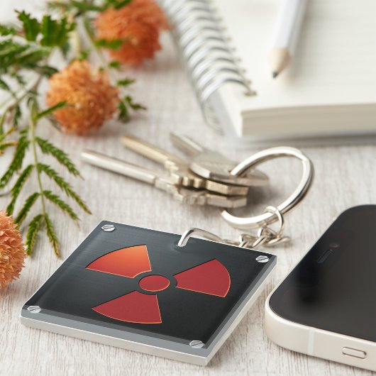 Porte-clés Symbole d'avertissement de radiation Panneau métal