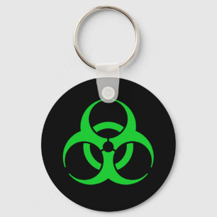 Porte-clés Symbole de biodanger vert