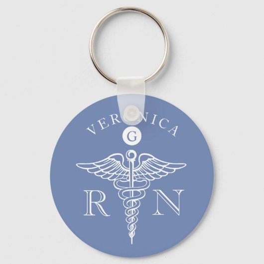 Porte-clés Symbole de Caduceus Médicale Nurse Monogramme (Recto)