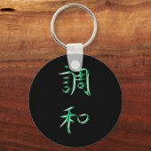Porte-clés Symbole de calligraphie Kanji Harmony japonais (Recto)
